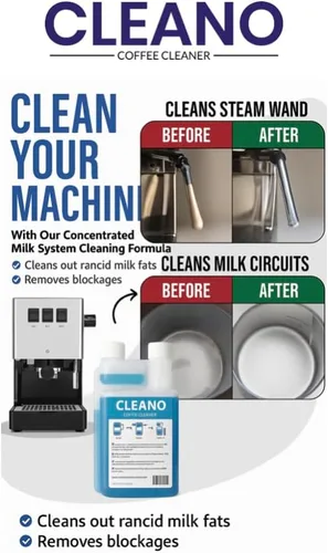 Vista 3 de CLEANO Limpiador espumador de leche, limpiador de espuma de leche para máquinas de café. Alcalino hasta 32 limpiadores y accesorios de barista