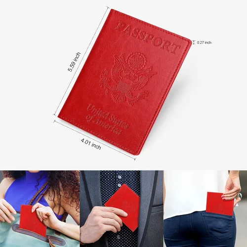 Vista 7 de labato Soporte para pasaporte para mujer, cartera de pasaporte, organizador de documentos de viaje, accesorios de crucero impermeables