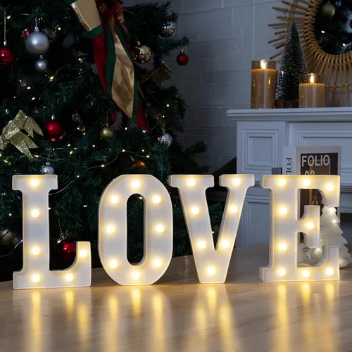 Vista 10 de Números Decorativos con Luces LED, Decoraciones de Cumpleaños número 13, Luces de Números LED Blanco Cálido, Letrero de Número de Marquesina