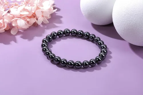 Vista 7 de Jovivi Pulsera elástica de cuentas redondas semipreciosas naturales – 0.315 pulgadas hecha a mano con cuentas de piedras preciosas curativas
