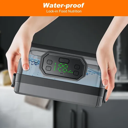 Vista 5 de Fiambrera eléctrica inalámbrica para adultos con temporizador, lonchera recargable autocalentable para hombres y mujeres con contenedor SS de 1.2 L