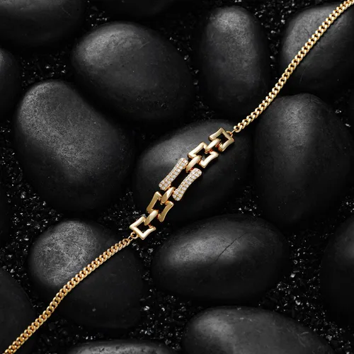 Vista 6 de MTMY Pulsera de oro para mujer, chapada en oro de 14 quilates, delicadas pulseras con cadena ajustable, hecha a mano, minimalista, pulsera de barra