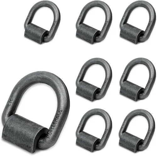 Vista 6 de Anclaje de anillo en D soldado de 1/2 pulgada, 12000 libras, forjado para camión remolque, paquete de 12
