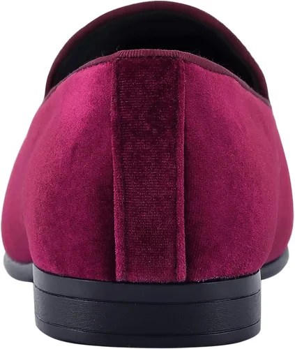 Vista 5 de Amali Tiago- The Original - Mocasines de terciopelo sintético para hombre con broca de joyería y ribetes a juego, zapatos de hombre para fumar