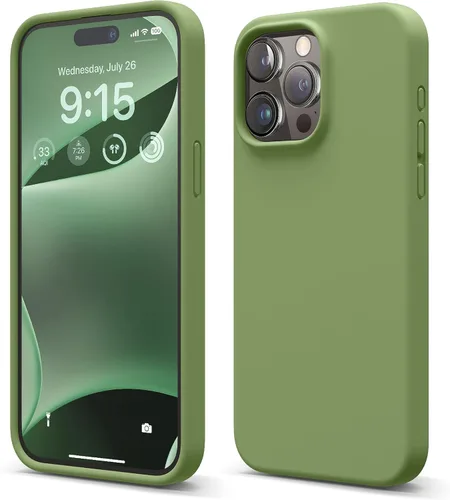 Vista 15 de elago Funda compatible con iPhone 15 Pro Max, de silicona líquida, funda protectora de cuerpo completo, a prueba de golpes, funda delgada