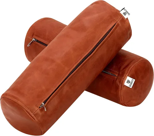 Vista 5 de Funda de almohada redonda con cilindro cervical Diseñada ergonómicamente para cabeza, cuello, espalda y piernas, ideal para soporte de columna