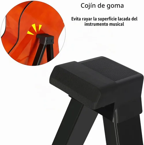Vista 4 de EASTROCK Soporte de guitarra profesional portátil negro trípode ajustable con marco A para guitarra acústica, múltiples guitarras para guitarra