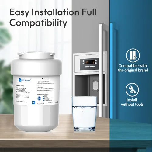 Vista 6 de Lifefilter - Reemplazo para filtros de agua de refrigerador MWF, MWFP, HDX FMG-1, MWFA, GWF, GSE25GSHECSS, WFC1201, RWF1060, 197D6321P006, 9991