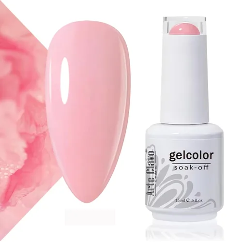 Vista 25 de Arte Clavo Pearlescent Nude Gel Nail Polish 15ml - HEMA Free Soak off UV LED Nail Gel for Manicure, DIY Nail Art, Home Salon Use 11029