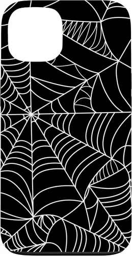 Vista 7 de iPhone 16 Spider Web Halloween Pattern Spooky on Black Case
