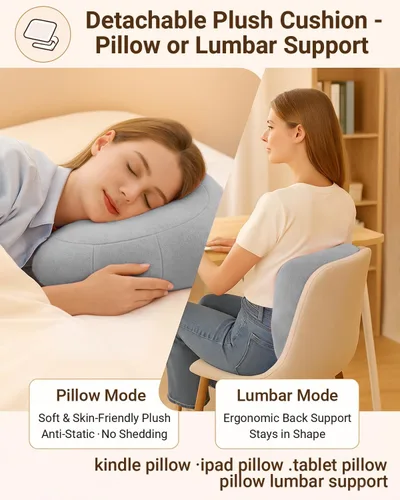 Vista 9 de Soporte de almohada Kindle para cama, soporte ajustable para tableta y teléfono para iPad, Kindle, sofá, soporte para aperitivos y bebidas, 50