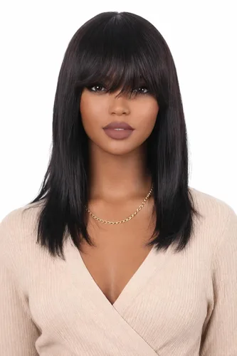 Vista 22 de Peluca de cabello humano lacio rubio 613 de 15 pulgadas con flequillo, sin pegamento, sin encaje frontal, Yaki Bob para mujer