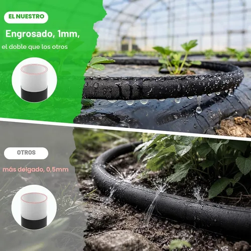 Vista 3 de MIXC 2025 - Manguera de remojo plana y engrosada de 50 pies con junta de cobre, sello de aluminio, manguera de 1 mm de espesor, mango giratorio