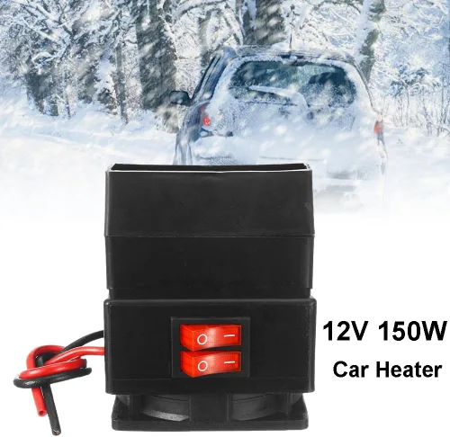 Vista 3 de MASO - Calefactor portátil para coche de 12V 150W - Ventilador de alta potencia para parabrisas de automóvil, calentamiento rápido, descongelador