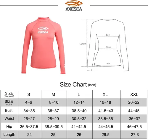 Vista 7 de AXESEA Camiseta de natación de manga larga con protección UPF 50+ para mujer