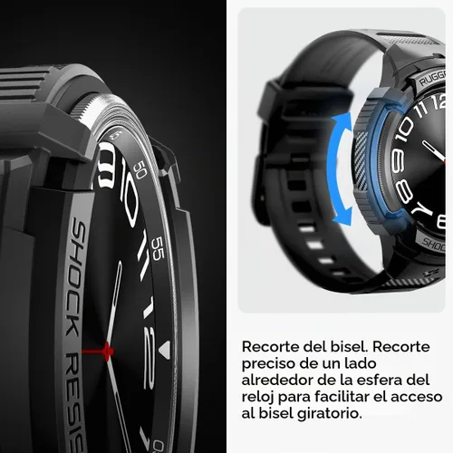 Vista 6 de Spigen Correa clásica de 1.850 in para Samsung Galaxy Watch 6 con funda (2023)