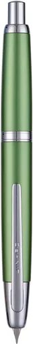 Vista 40 de Jinhao 10 Press Pluma estilográfica con caja, punta mediana retráctil de oro mate cepillado con juego de convertidor de tinta (clip dorado)