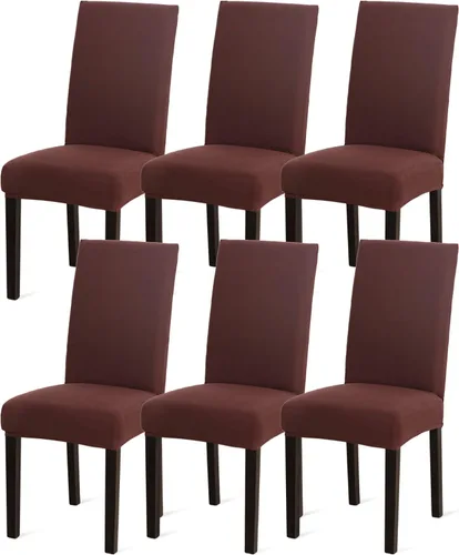 Vista 21 de Sufdari Juego de 2 fundas para sillas de comedor, fundas para sillas de cocina, fundas para sillas Parsons, protectores de sillas de elastano