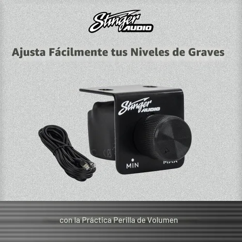 Vista 6 de STINGER Audio MT-700.1V2 Monoblock de 700 Watts RMS Amplificador de Subwoofer Compacto para Audio de Coche con Control Remoto, Botón de Graves