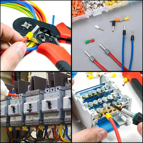 Vista 7 de Kit de 800 conectores de virola de alambre, AWG 22-10, kit de conectores de terminales de casquillo de cable con aislamiento de nailon de cobre