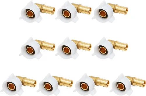 Vista 8 de SUNGATOR Paquete de 2 accesorios de engarce de latón con codo giratorio PEX de 1/2 pulgada, accesorios Pex de 1/2 pulgada, adaptador hembra