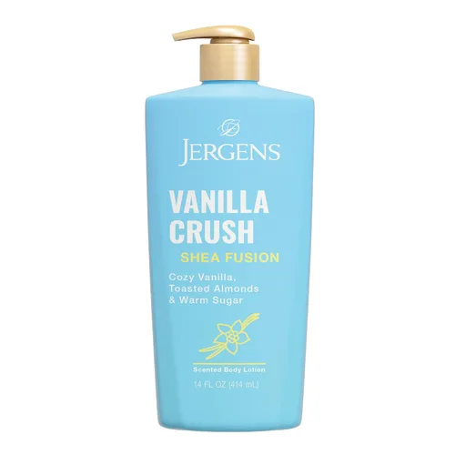 Vista 9 de Jergens Loción corporal de pastel de confeti de Shea Fusion, 14 fl oz Para pieles secas, loción corporal hidratante con manteca de karité