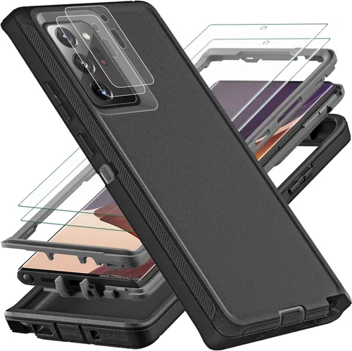 Vista 8 de YKHJKLEC Funda para Samsung Galaxy Note 20 Ultra, con 2 piezas [protector de pantalla de TPU flexible autorreparable y protector de lente de cámara]