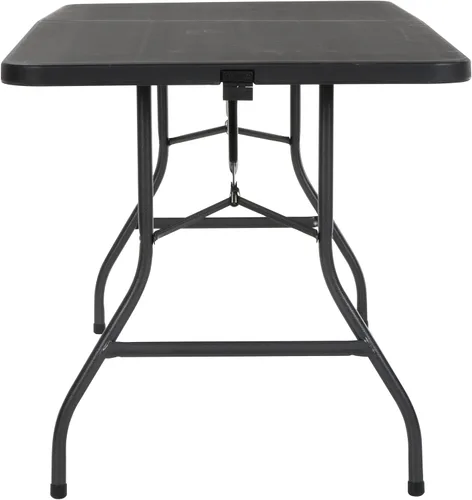 Vista 6 de COSCO Mesa de banquete plegable por la mitad de 6 pies con asa, negro