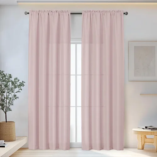 Vista 68 de OWENIE Bob Juego de 2 Paneles de Cortinas Negras de Cocina para Ventanas de 36 Pulgadas de Largo, Cortinas Cortas de Café con Textura de Lino