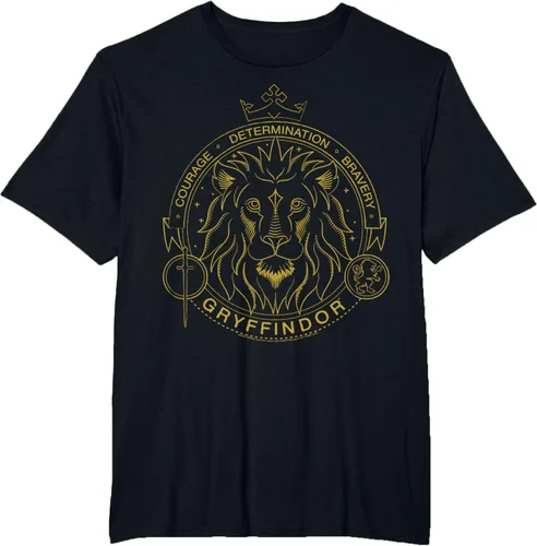 Vista 17 de Harry Potter Camiseta Gryffindor Line Art Lion Symbol, Negro