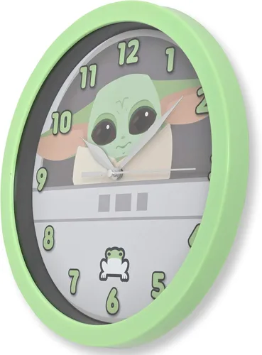 Vista 2 de Accutime Reloj de Star Wars – Reloj de pared para niños Mandalorian de Star Wars – Reloj de pared Baby Yoda para adultos y niños – Ideal