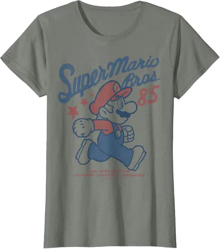 Vista 11 de Nintendo Super Mario Brothers '85 Vintage Stars - Camiseta Gris Oscuro
