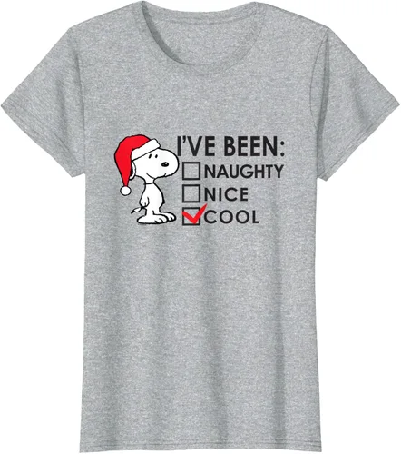 Vista 30 de Peanuts - Camiseta de Navidad fresca de Snoopy, Azul Blanco