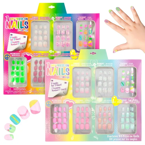 Vista 9 de Colección de manicura de 7 días - Juego de uñas a presión de 84 piezas para niños (BFF)