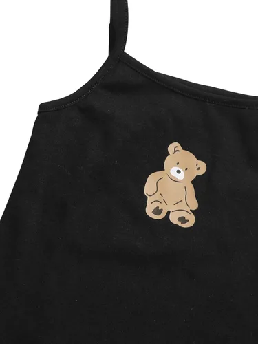 Vista 4 de SweatyRocks Conjunto de 2 piezas de sudadera corta de manga larga con vestido camisola para niña