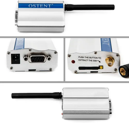 Vista 3 de OSTENT Módem GSM GPRS con Wavecom Q2403A módulo COM/RS232/puerto serie en comandos SMS MMS llamada de voz US Plug Adaptador de corriente