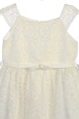 Vista 2 de Blossom BL309 - Vestido de encaje con cinturón de perlas