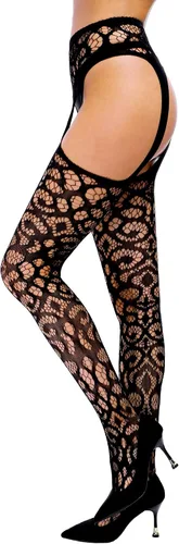 Vista 2 de Skylety 6 pares de medias de red para mujer, medias altas hasta el muslo, medias con tirantes para mujeres y niñas