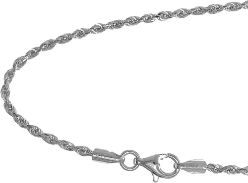 Vista 5 de JewelStop Collar de cadena de oro macizo de 10 quilates, amarillo o blanco, 0.059 in, corte diamante, 16, 18, 20, 24, 30 pulgadas