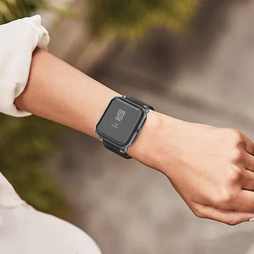 Vista 6 de Juego de 3 fundas protectoras de pantalla compatibles con Amazfit GTS 4 Mini/Bip U Pro/Bip S/Bip Lite/Bip 1S Watch, TPU de color suave a prueba