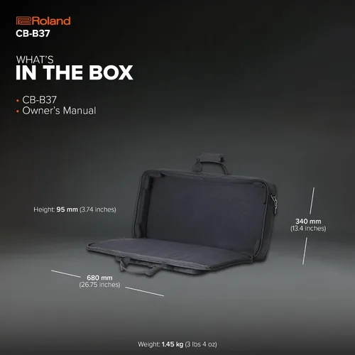 Vista 4 de Roland CB-B37 Bolsa de teclado Bolsa de transporte versátil para sintetizadores GAIA 2, JUPITER-Xm, SH-01 y otros teclados de 37 notas