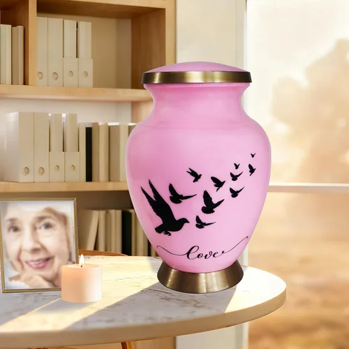 Vista 5 de NANIURN Urnas de cremación para cenizas humanas, mujeres y hombres, urna funeraria para cenizas para mujeres y hombres, modelos de amor decorativos