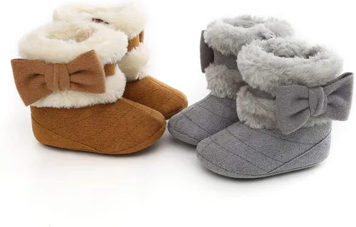 Vista 5 de COSANKIM Botas para bebés recién nacidos suela antideslizante suave botas cálidas de invierno para nieve zapatos precaminantes Nieve