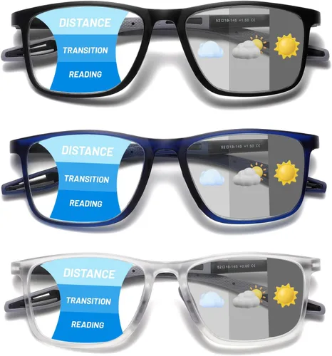 Vista 14 de Hubeye TR90 Gafas de Lectura Deportivas para Hombres y Mujeres Ultraligeras Flexibles Anti-Luz Azul（Negro+Negro+Negro+Negro+Negro，+0.0）