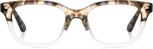 Vista 8 de Square Reading Glasses for Women - Blue Light Blocking Readers - Amber Mist Negro claro