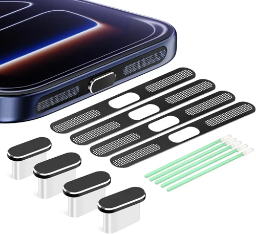 Vista 12 de Tapón Antipolvo USB C, Cubierta de Puerto USB C Tipo C Tapón Cubierta de Puerto de Carga Cubierta Antipolvo de Altavoz, Accesorios para iPhone 17