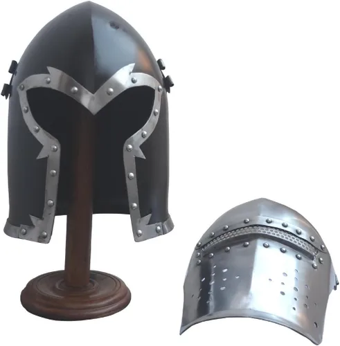 Vista 3 de Medieval barbute Helme Armour Caballero Romano Casco Armadura Casco Griego barbute