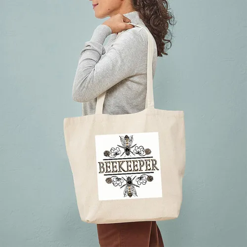 Vista 3 de CafePress The Beekeeper Tote Bag - Bolsa reutilizable de lona beige natural