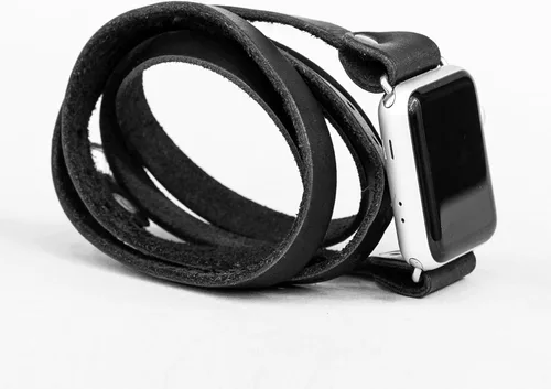 Vista 7 de boho Leather multi wrap band compatible with Apple watch 38mm 40mm 41mm 42mm 44mm 45mm 46mm 49mm, Handmade UA 1860