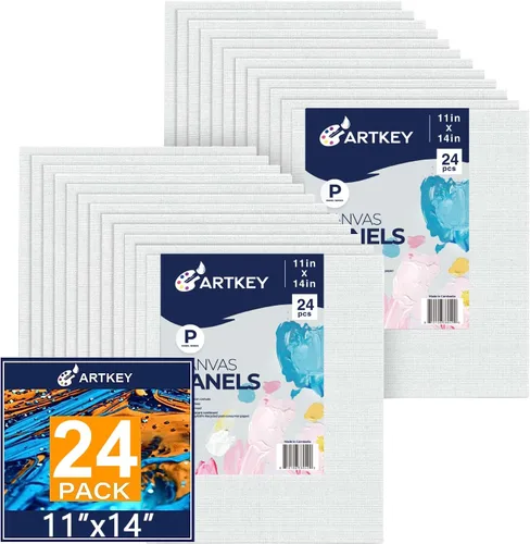 Vista 31 de Artkey Bastidores entelados para pintar, 8 x 10 pulgadas, paquete de 4 unidades, lienzo en blanco de 10 onzas con imprimación 100% algodón blanco